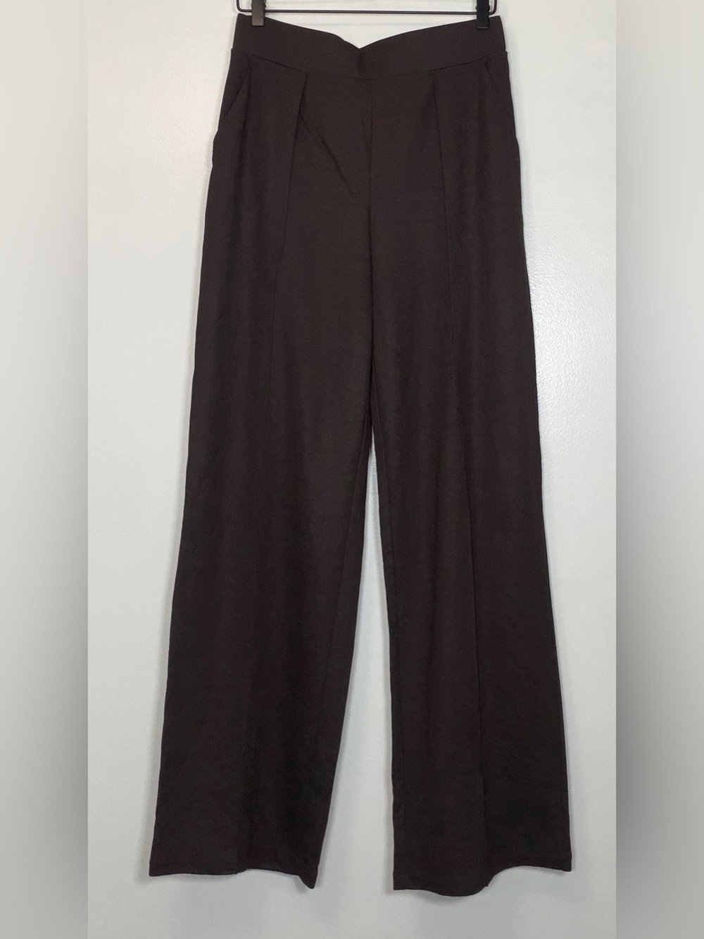 H&M Wide-Leg Dark Brown High-Waist Trousers